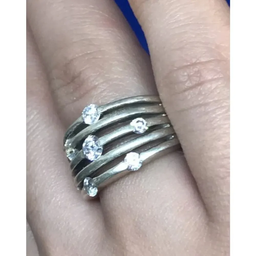 925 Sterling Silver CZ Ring Size 6.5